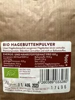 Mängden socker i Bio Hagebuttenpulver