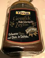 Mängden socker i Schwarze Oliven mit Stein, ein Salzlake