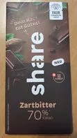 Mängden socker i Schokolade Zartbitter 70%