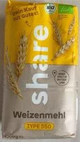 Mängden socker i Weizenmehl Type 550