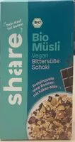 Mängden socker i Share Bio Müsli Bittersüße Schoki