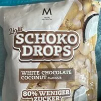 Mängden socker i Light Schoko Drops White Chocolate Coconut