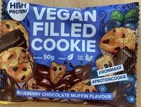 Mängden socker i Vegan filled cookie blueberry chocolate
