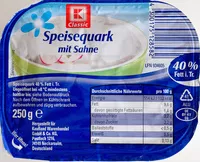 Mängden socker i Speisequark mit Sahne