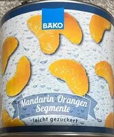 Mängden socker i Mandarin-Orangen-Segmente, leicht gezuckert