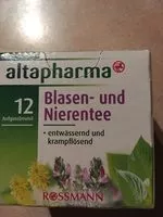 Mängden socker i Blasen- und Nierentee