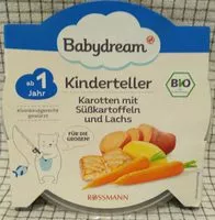 Mängden socker i Kinderteller Karotten mit Süßkartoffeln und Lachs