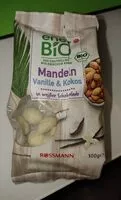 Mängden socker i Mandeln mit weißer Schokolade und Kokos