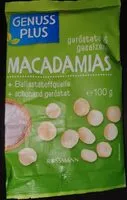 Mängden socker i Macadamias, geröstet & gesalzen