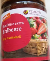 Mängden socker i Konfitüre extra Erdbeere