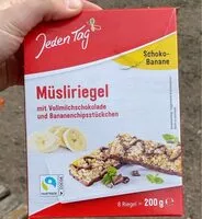Mängden socker i Müsliriegel mit vollmilchschokolade und Bananenchipsstückchen