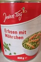 Mängden socker i Erbsen mit Möhren