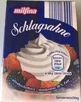 Mängden socker i Schlagsahne