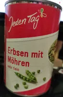 Mängden socker i Erbsen mit Möhren