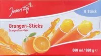Mängden socker i Orangen-Sticks Orangenfruchteis
