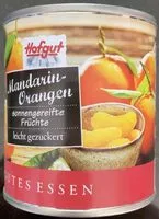 Mängden socker i Mandarin-Orangen, leicht gezuckert
