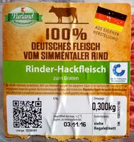 Mängden socker i Rinder-Hackfleisch