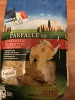 Mängden socker i Farfalle Nudeln