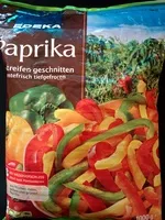 Mängden socker i Paprika in Streifen geschnitten
