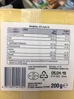 Mängden socker i Bergkäse Am Stück