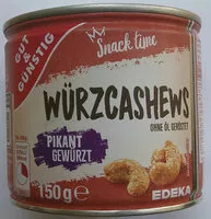 Mängden socker i Würzcashews