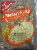Mängden socker i Emmentaler Gerieben Edeka