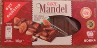 Mängden socker i Ganze Mandel
