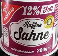 Mängden socker i Kaffeesahne
