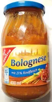 Mängden socker i Bolognese mit 21% Rindfleisch