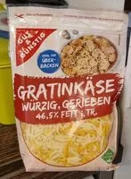 Mängden socker i Gratinkäse würzig gerieben