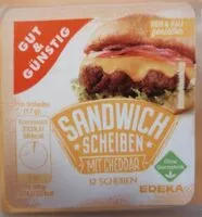 Mängden socker i Sandwich Scheiben mit Cheddar