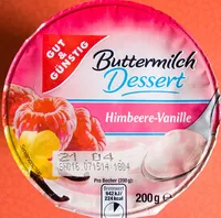 Mängden socker i Buttermilch Dessert Himbeere-Vanille
