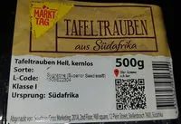 Mängden socker i Tafeltrauben