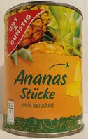 Mängden socker i Ananas Stücke Leicht Gezuckert