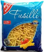 Mängden socker i Nudeln Fusilli