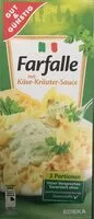 Mängden socker i Farfalle mit Käse-Krauter-Sauce