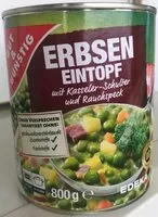 Mängden socker i Dose Erbsen-Eintopf mit Kassler Schulter und Rauchspeck