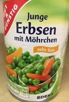 Mängden socker i Erbsen und Möhren