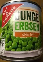 Mängden socker i Junge Erbsen, sehr fein