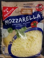 Mängden socker i Mozzarella gerieben
