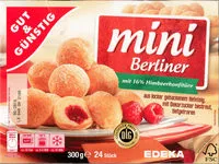 Mängden socker i Mini Berliner mit 16% Himbeerkonfitüre
