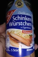 Mängden socker i Konserve - Gericht - Schinken-Würstchen