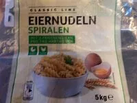 Mängden socker i Nudeln Eiernudeln Spiralen