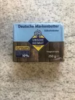 Mängden socker i Deutsche Markenbutter Süßrahmbutter