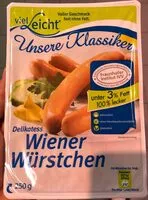 Mängden socker i Delikatess Wiener Würstchen