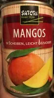 Mängden socker i Mangos, in Scheiben, leicht gezuckert