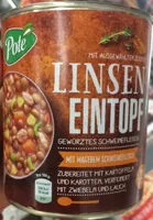 Mängden socker i Dose Linsen Eintopf