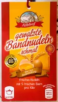 Mängden socker i gewalzte Bandnudeln schmal