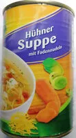 Mängden socker i Hühnersuppe mit Fadennudeln