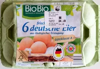 Mängden socker i 6 frische deutsche Eier